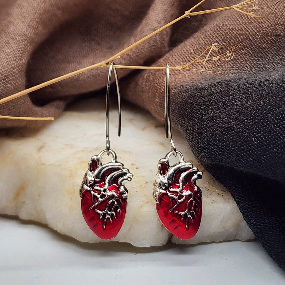 Heart Of Frida Silver Red Designer Jewelry Boho Luxury Hypoallergenic Earrings - Picture 7 of 10